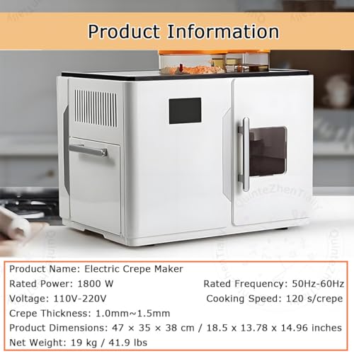 1800 W Electric Roti Robot,Chapati Tortilla Pancake Flatbreads Pita Making Machine,Full Automatic Roti Maker,Pancake Thickness 1.0~1.5mm,Entire Process from Doughball to Puffy Rotis