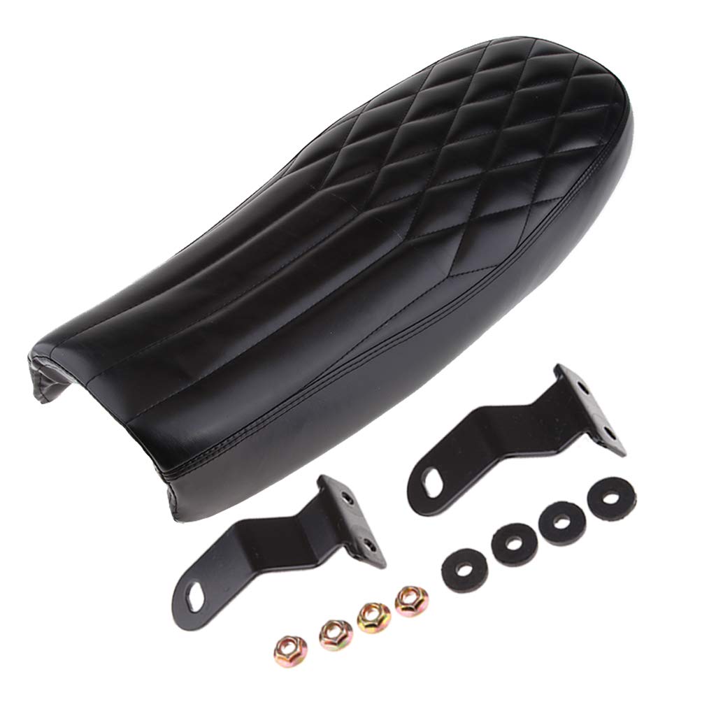 Sella Piatta Nera per Moto Cafe Racer, Lunga 63 Cm / 24,8 Pollici