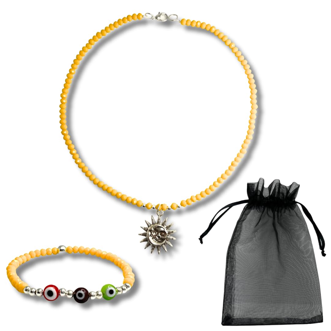 Natural Stone Harmony Set: Necklace and Bracelet Ensemble - Enhance Your Well-Being