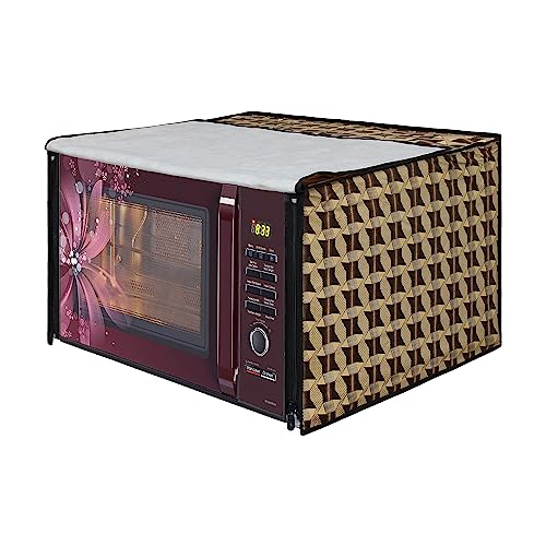 Image of DREAM KING Stylish Design & Printed Microwave Oven Cover Full Closure |waterproof & Dustproof Oven Cover Suitable for All Models - Multicolour SA06