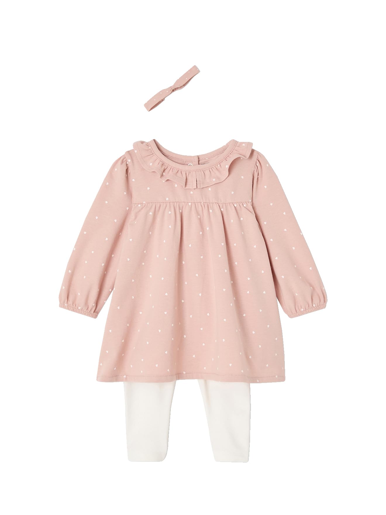 VERTBAUDET Ensemble bébé Naissance Robe + Legging + Bandeau Rose 3M(60CM)