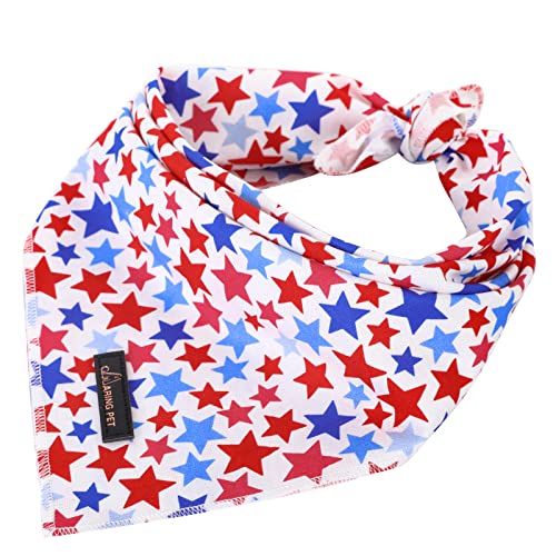 Aring Pet Dog Bandana-American Flag Dog Bandanas, Soft Comfortable Red Blue And White Star Dog Triangle Bibs Scarf For Small To Large Boy Girl Dogs And Cats #TOP3