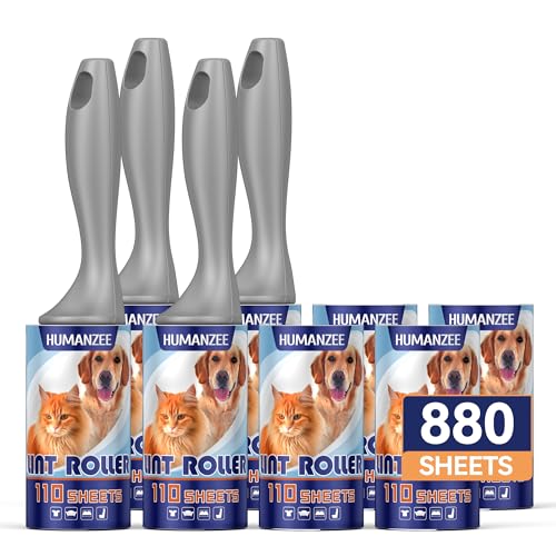 Lint Rollers for Pet Hair Extra Sticky, 880 Sheets Mega Value Set with Reinforced 4 Handles and Tough Paper, Lint Roller for Clothes, Sofa Bed, Car Seat, and More