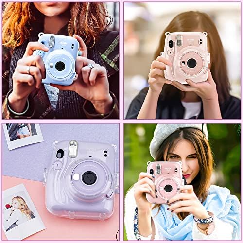Case for Fujifilm Instax Mini 11 Instant Camera, Transparent Protective Case Hard PVC Travel Camera Case with Removable Strap for Fujifilm Instax Mini 11/Mini 9/Mini 8/Mini 8+Crystal Clear