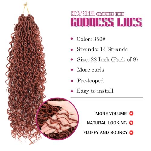 Image of Goddess Faux Locs Crochet Hair for Black Women, Long Boho Style Locs Braids
