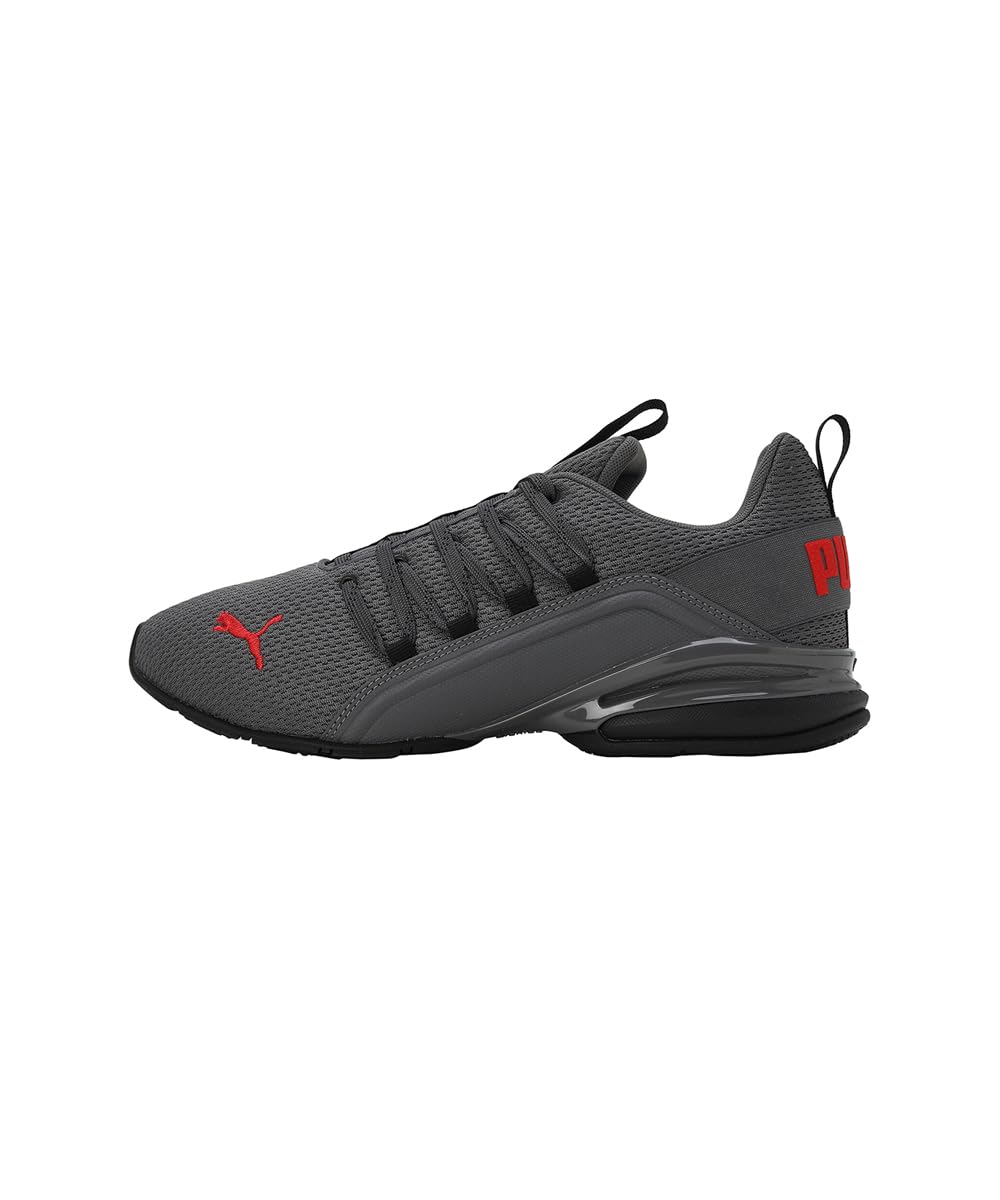 PUMA Herren Axelion Refresh Laufschuhe 44.5, Black Cool Dark Gray Red
