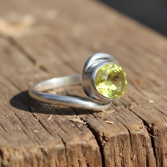 Image of 55Carat Choose Your Color Natural Gemstone Silver Statement Rings for Gift Corssover Style Size 5 to 12