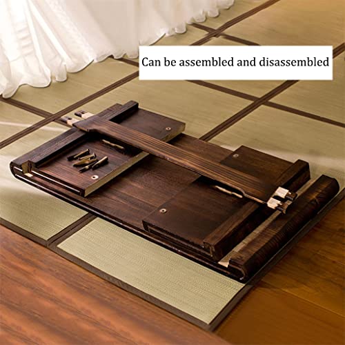 Table basse tatami pliable 60x40x30cm rétro en bois pour méditation