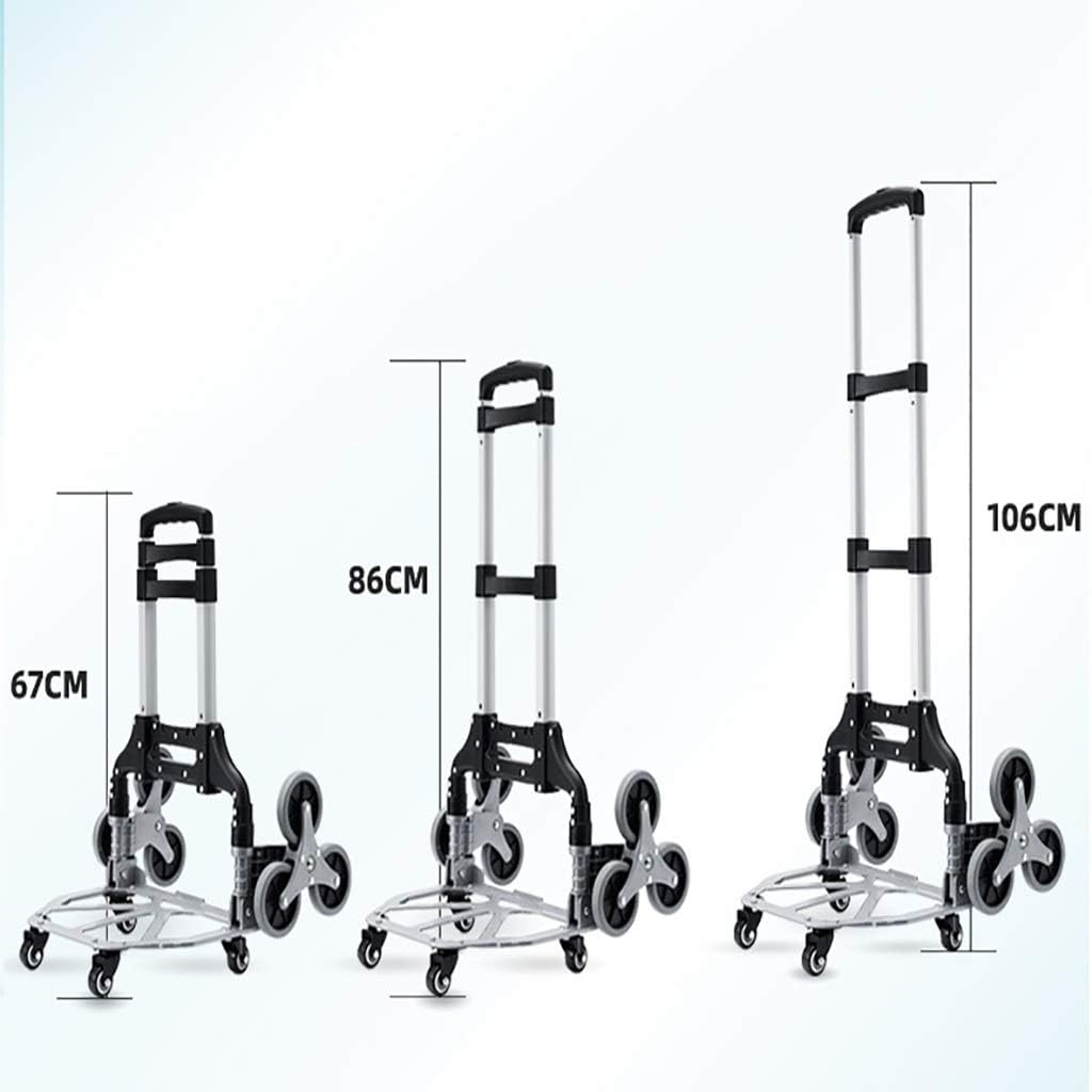 Hand Truck Stair Climbing Trolley, Portable Luggage Trolley Shopping Cart, Folding Small Trailer, Thick Aluminum Alloy Bracket (C) (E)