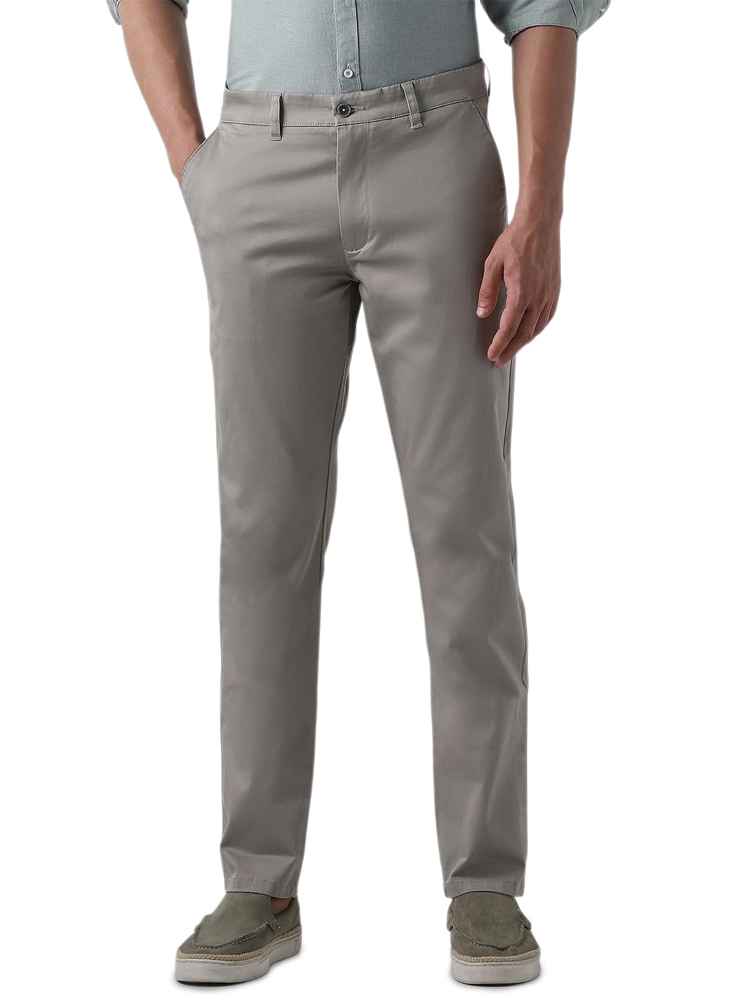 reid & taylor Grey 98% Cotton 2% Elastant Regular Fit Trouser-picture-11