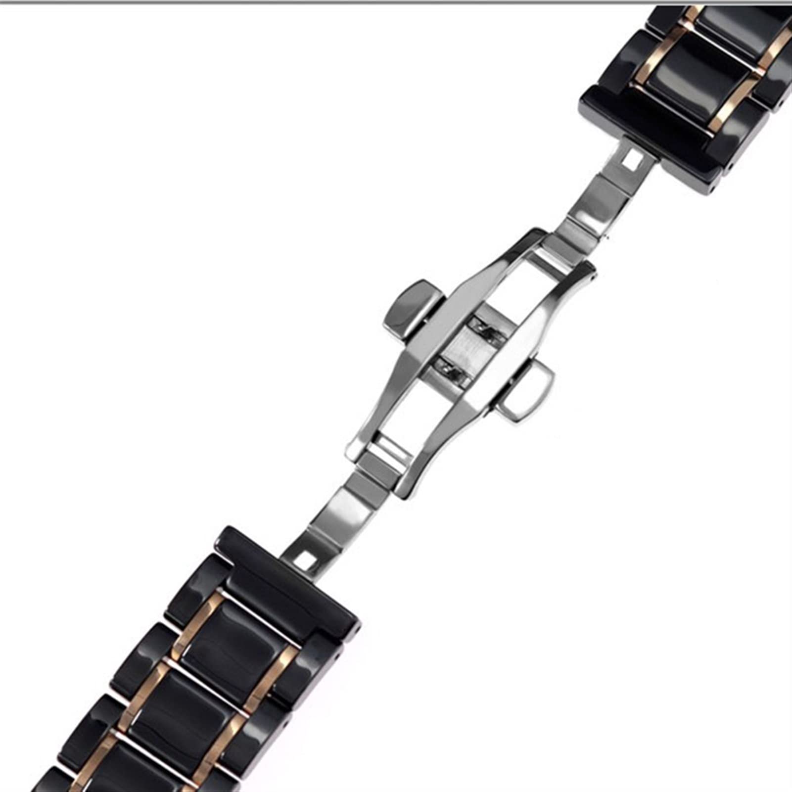 Bracelet en céramique pour montre Guess Light Plus Bracelet en acier inoxydable 23 x 14 mm, 23-14mm, Agate