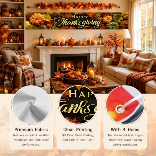 Image of Nuxovilar Thanksgiving Banner 118.1x19.6 Inches Polyester