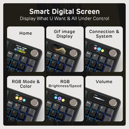 Image of RK ROYAL KLUDGE S98 Mechanical Keyboard w /Smart Display & Knob, Top Mount 96% RGB Wireless Gaming Keyboard BT /2.4G /USB-C, Hot Swappable, Software Support, Creamy Sound, 98 Keys