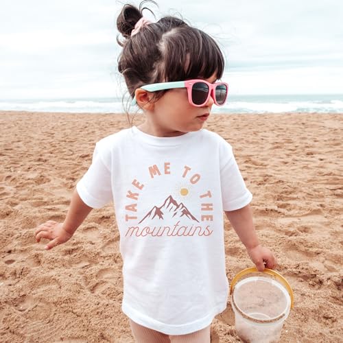 Take Me To The Mountains Kids Camping Shirt - Cute Abstract Minimalist Trendy Outdoor Mountain Adventure Summer Hiking Outfit - Natural Toddler & Youth Tees4
