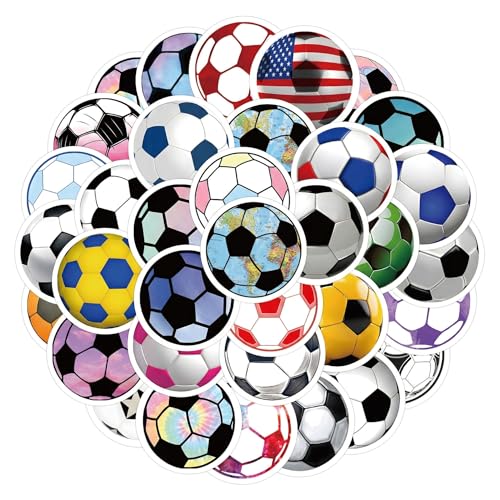 120 Pcs Football Stickers Soccer Stickers Waterproof Vinyl Decals for Water Bottles Laptop Phone Skateboard Luggage Football Fan Accessories Sports Sticker Set for Dairy Scrapbook Bike and Skateboard