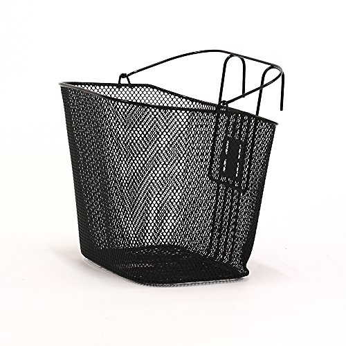 Bycicle Gear Fahrrad Lenkerkorb für Vorne mit Haken-Fahrradkorb Fahrradtasche-mit Bügel-34 x 25 x 26 cm, Schwarz