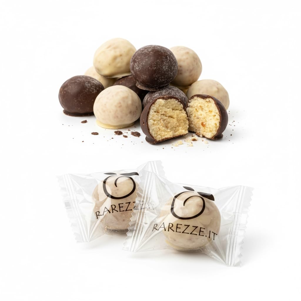 RAREZZE - Pasticcini di Pasta di Mandorla Siciliana al RUM ricoperte di finissimo cioccolato | Scatola regalo Cuore Limited Edition | Da antico laboratorio di pasticceria