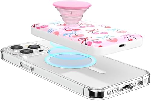 Miniatura 3 de PopSockets PowerPack para MagSafe, cargador de teléfono portátil, cargador portátil inalámbrico magnético, 5000mAh - Arcos de cereza