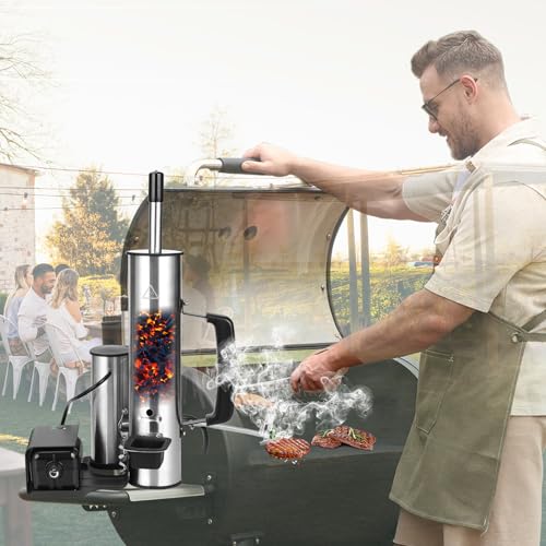 Cold Smoke Generator for Traeger Smoker Grill, Cordless Electric Smoke Tube with Air Pump, Cold Smoking for Cheese - Continuous Billowing Smoke, Men Gifts, for Tailgating, Backyard, Party