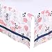 Coral Pink and Navy Blue Floral Tailored Crib Dust Ruffle by The Peanut Shell