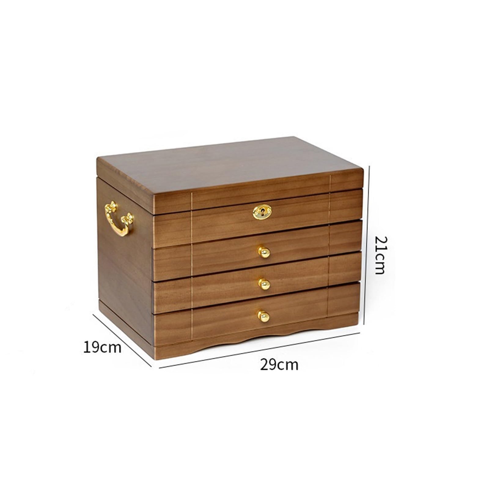 Présentoir à bijoux Boîte à bijoux en bois 4 niveaux, étui de luxe for colliers, boucles d'oreilles, bagues et accessoires