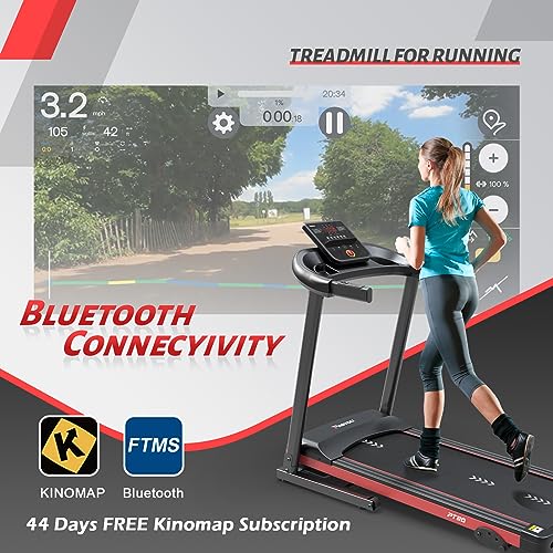 PASYOU Foldable Treadmill for Home with Bluetooth Connectivity, Compact Treadmill with 15 Pre Programs Heart Rate Monitor Plus 44 Days Free Kinomap Membership - Image 6