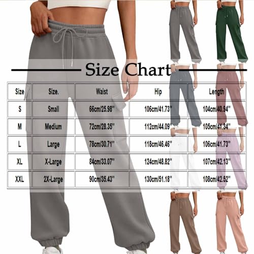 Ladies Cargo Pants Sweat Pants for Women Ruched Flare Wide Leg Summer Fall 2025 Trendy3