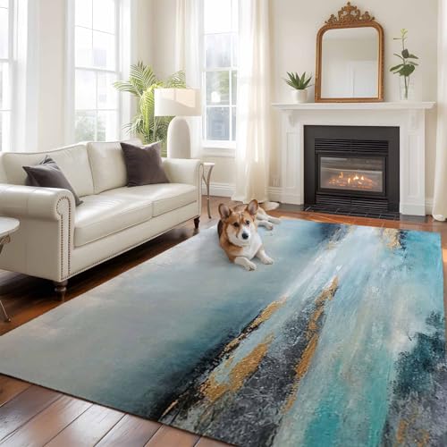 Qiaullityot 8'x10' Area Rugs, Modern Oil Painting Indoor Outdoor Area