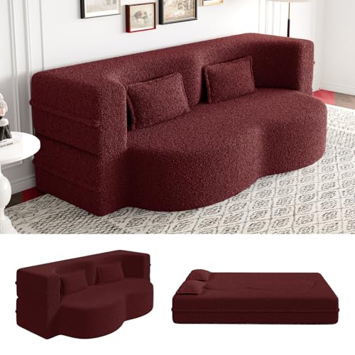 Tmsan 78" Teddy Loveseat Sofa Cloud Couch, 2 in 1