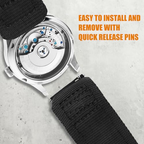 Image of Ritche Christmas Gift Nylon Sport Watch Band for men women Quick Release 20MM 22MM Replacement Watch Strap Compatible with Timex Expedition watch Black /Navy Blue /Crimson Red /Pumpkin Orange /Army Green, White Elephant Gifts, Stocking Stuffers For Men