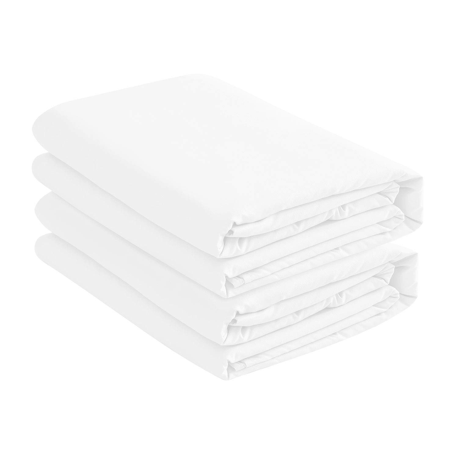 Basic Choice 2-Pack Deep Pocket Bed Fitted Sheet / Bottom Sheet, Standard 100 by Oeko-Tex - Full, White