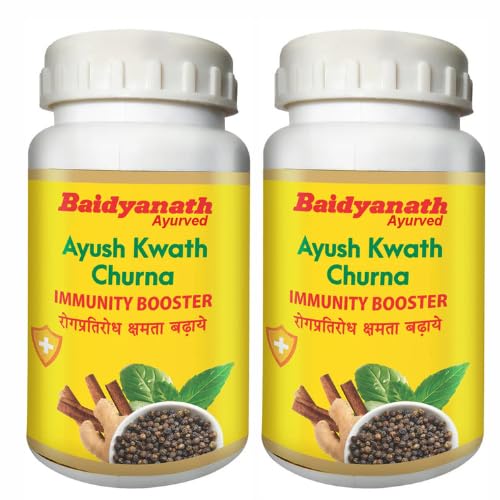Baidyanath Ayurved Ayush Kwath Churna | Boosts Immunity and helps fight infections| Helps in relieving Cough, Cold and Respiratory Problems | Pack of 2 (200 g) (B09JWTBYK3) Amazon Price History, Amazon Price Tracker