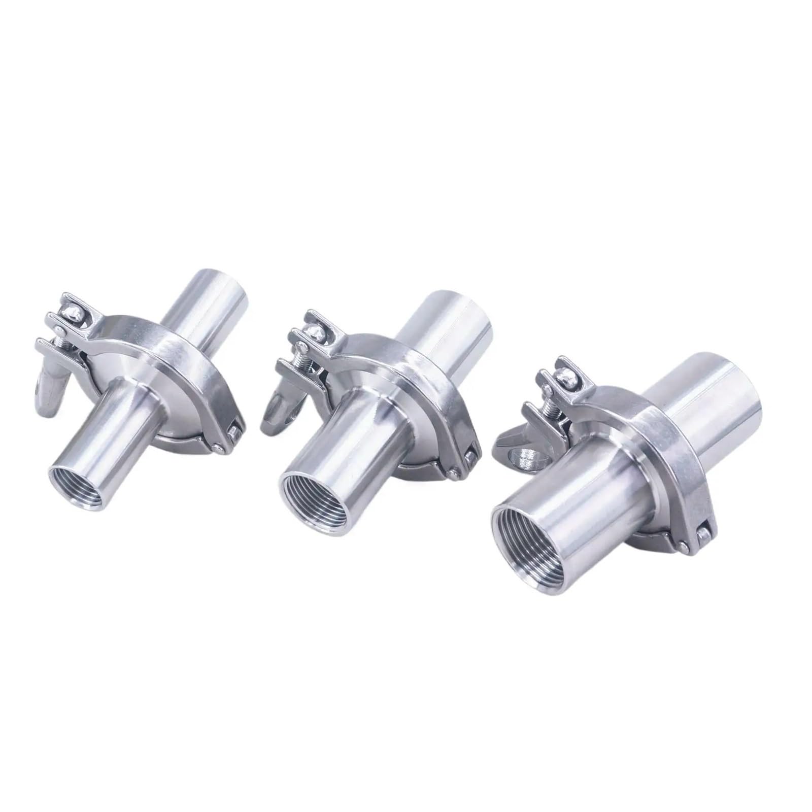 AARTERZZA Set 50.5mm Ferrule Fitting +Clamp+Gasket 1/2" 3/4" 1" NPT Female Tri Clamp 304 Stainless Fitting Brew Beer(1/2")