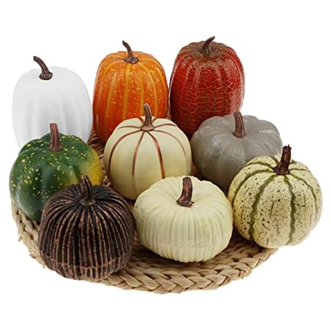 Gresorth 9 Stück Fälschung Kürbis Künstlich Gemüses zum Zuhause Party Halloween Christmas Dekoration Cover