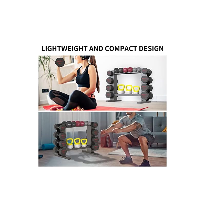 PROIRON Compact Dumbbell Rack, Weight Rack for Dumbbells Kettlebells Home Gym Storage, Multi-layer Weights Stand Holder (Rack Only) - Image 9