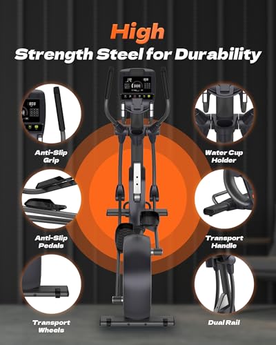 Elliptical Machine, Elliptical Exercise Machine for Home with Hyper-Quiet Magnetic Drive System, Elliptical Trainer with 32 Resistance Levels, Large LED Monitor - Image 7