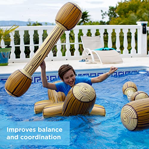 Upgraded Chuchik Inflatable Battle Logs – Joust Game Raft Pool Floats for Adults & Kids – Ages 4-8, 8-12