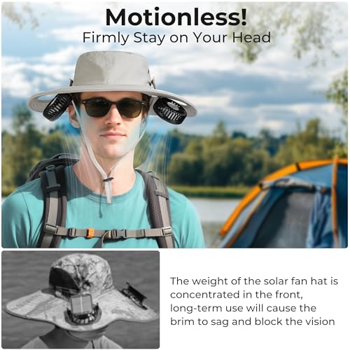 AMACOOL 2-in-1 Bucket Hat Fan with Detachable Neck Fan, UPF 50+ Wide Brim Sun Hat, Gifts for Father Dad Husband, Fishing Essentials 2026 for Men Women Camping Hiking Beach Gardening Outdoor - image 5