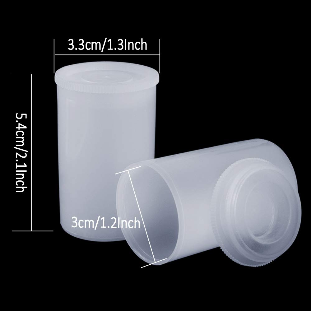 35mm Film Canisters with Caps (35 Pack) Plastic White Empty Film