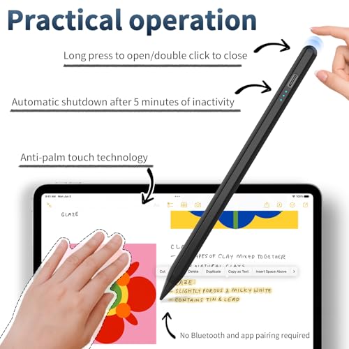Image of HZD Apple Pencil for iPad 2025-2018 Faster Charge Stylus Pen,Black | with Tilt Sensitivity & Palm Rejection & Magnetic Compatible iPad 11 /10 /9 /8 /7 /6, Pad Air 3 /4 /5, Pro 12.9 inch /11 inch,Mini 6 /5, M2 /M4