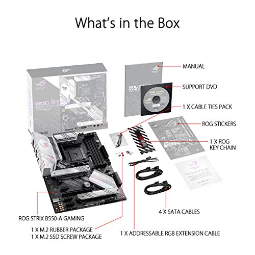 ROG STRIX B550-A GAMING Scheda madre AMD B550 Ryzen AM4 Gaming ATX con PCIe 4.0, stadi di potenza in team, 2.5Gb Ethernet, dual M.2 con dissipatori, SATA 6 Gbps, USB 3.2 Gen 2 - Scheda madre - Immagine 6