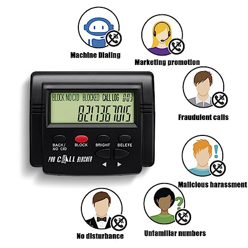 Shyekyo Call Blocker For Landline Phones,2000 Groups Large Capacity Prevent Harassment Caller Id Box,Home Phone Auto Call Block With Lcd Display,Scam Call Blocker For Home Phones,For Answering Machine thumb #6