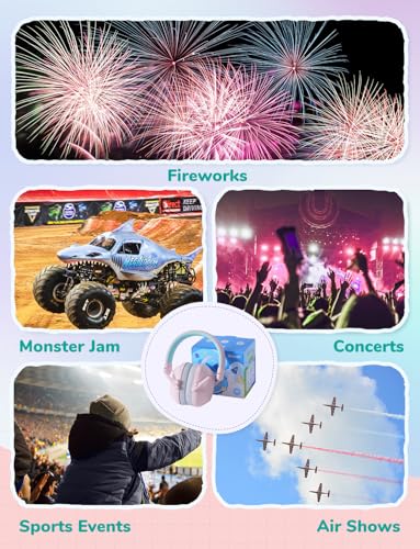 Image of iClever Noise Cancelling Headphones for Kids Adults, SNR 29dB Safety Noise Reduction Ear Muffs for Autism Sensory &Concentration Aid, Ear Hearing Protection for Fireworks /Event /Monster Jam /Concert