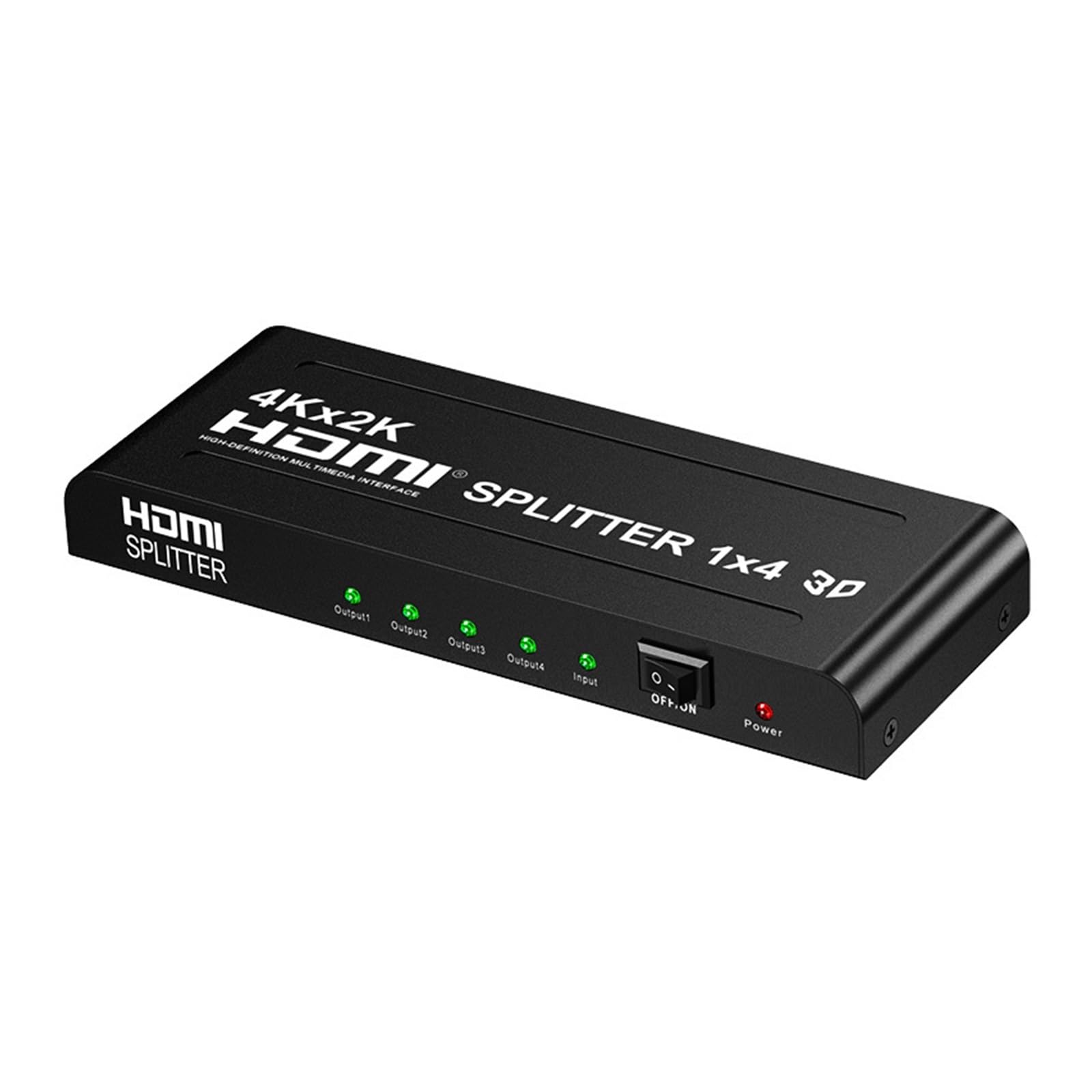 Convertidor Digital, Divisor Compatible con 4K 3D, Distribuidor 1X4, 1 Entrada, 4 Salidas, Amplificador De Interruptor Vídeo 30Hz