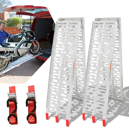 Vkechh TYA-5680-M2TY - Rampa de carga plegable, riel de carga antideslizante, 680 kg, rampa de carga, rampa de carga, rampa de carga, rampa de motocicleta, rieles de carga de aluminio para automóviles