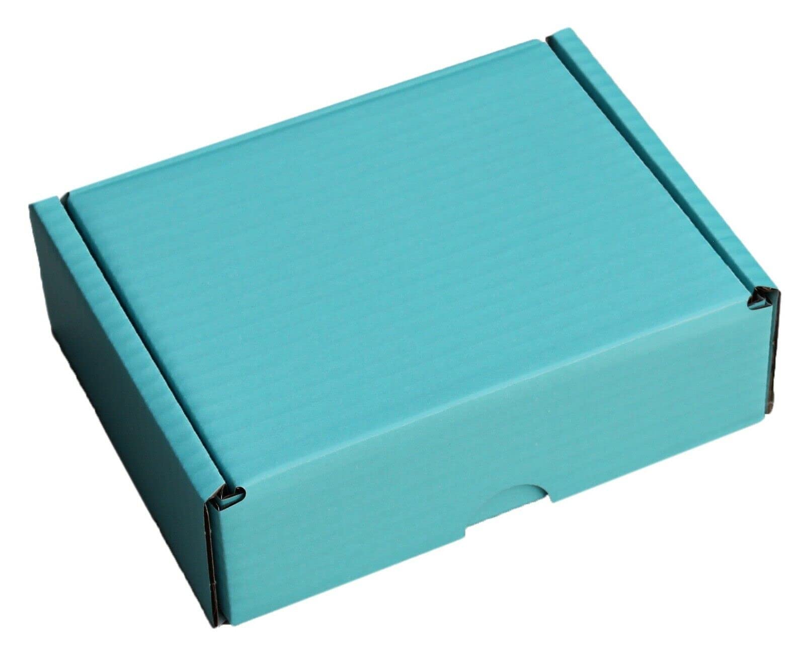 MEG4TEC 50 Pack Shipping Coloured Boxes - Corrugated Cardboard Small Parcel Box for Posting Packing Mailing (7 x 5.5 x 2 Inch (17cm x 14cm x 5cm), Blue)