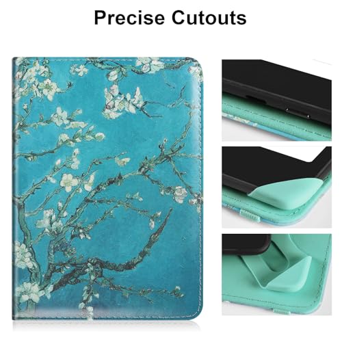 Image of HoYiXi Universal Case for 6.8 Inch 7 Inch Kindle eReaders Compatible with Paperwhite /Kobo /BOOX T68 /iReader Ocean,6.8-7 inch eReaders Protective Case Cover Elastic Rope,Flowers 1