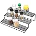 3-poziomowy organizer na przyprawy do szafki kuchennej/łazienki/biurka, czarny nowoczesny stojak na blat kuchenny do spiżarni, 3-stopniowa półka na przyprawy