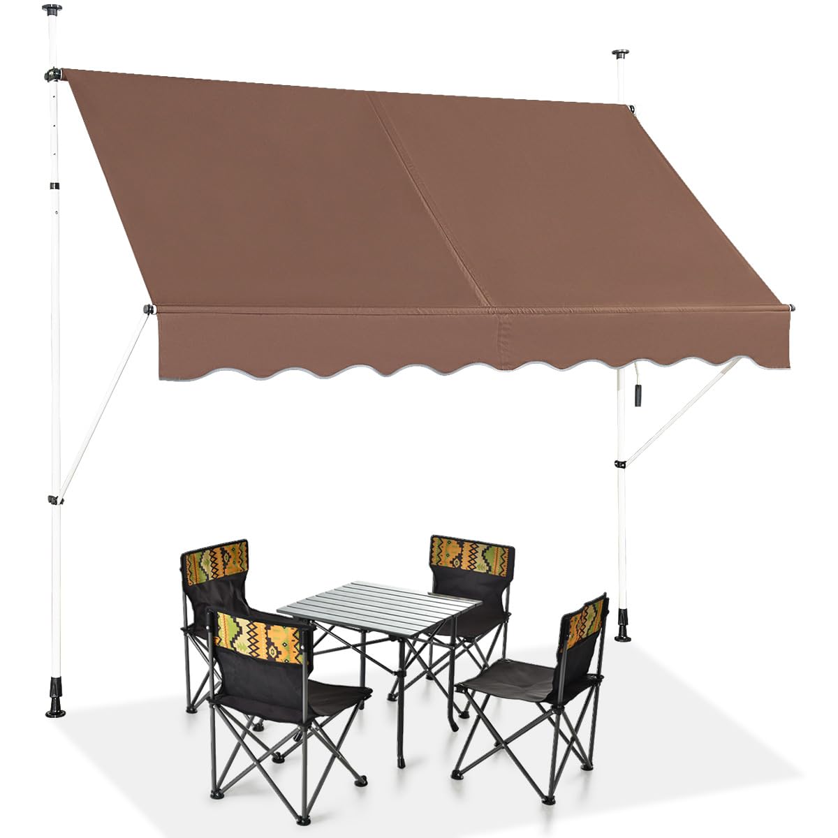 Protection solaire réglable en hauteur sans perçage store extérieur pour éviter les trous
