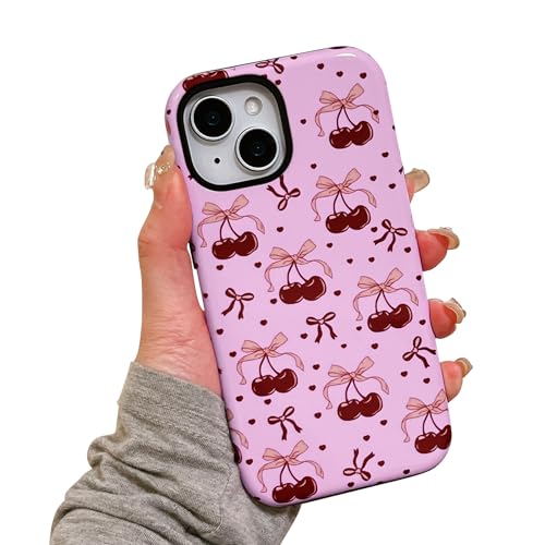 Coque iPhone 15 nœud cerise brillante pour illuminer vos tenues au quotidien